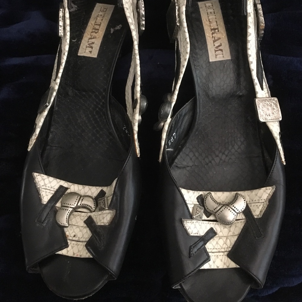 Vintage Beltrami Leather and Metal Heels